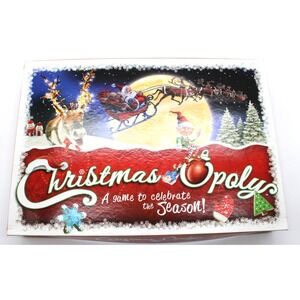 Christmas-Opoly Board Game - To Celebrate The Season NEW Open Box Pieces Sealed